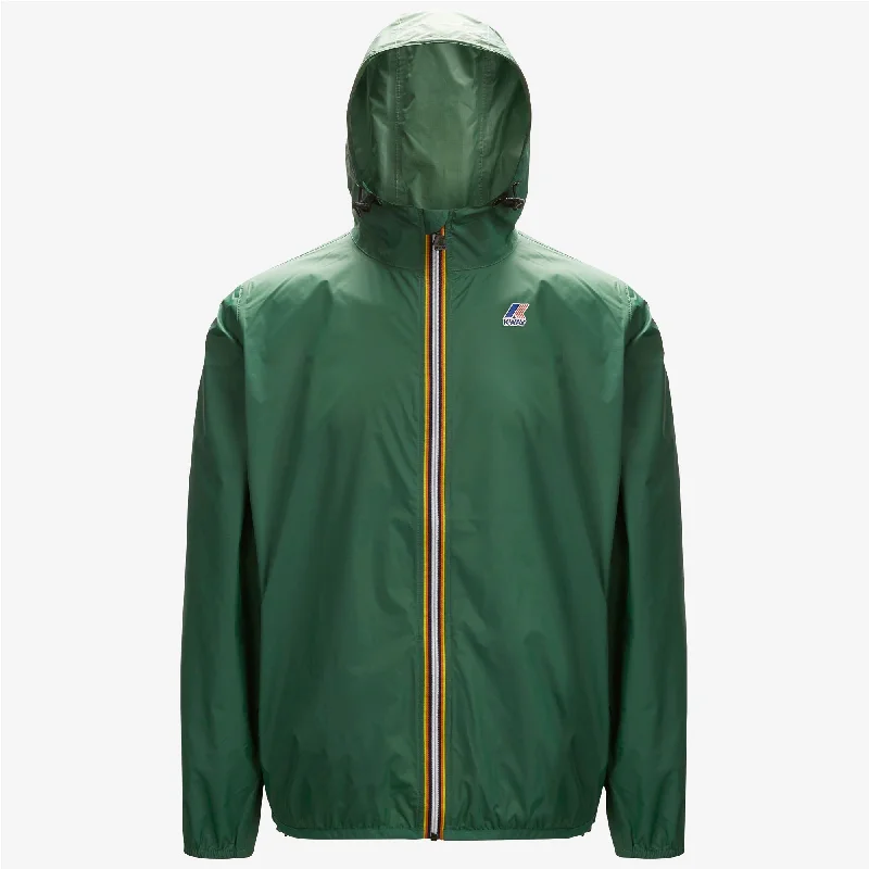 Claude - Unisex Packable Full Zip Waterproof  Rain Jacket in Green Dark