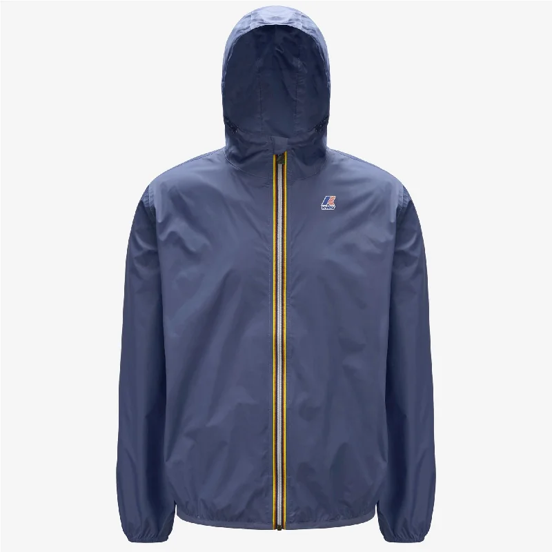 Claude - Unisex Packable Full Zip Waterproof  Rain Jacket in Blue Indigo