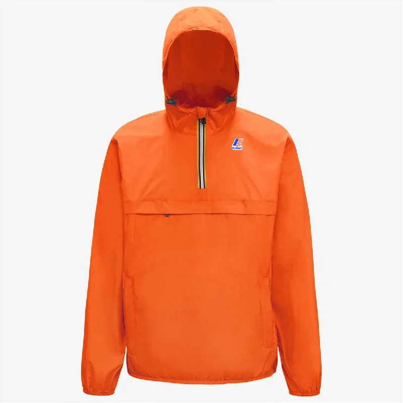 Leon - Packable Quarter Zip Rain Jacket in Light Orange