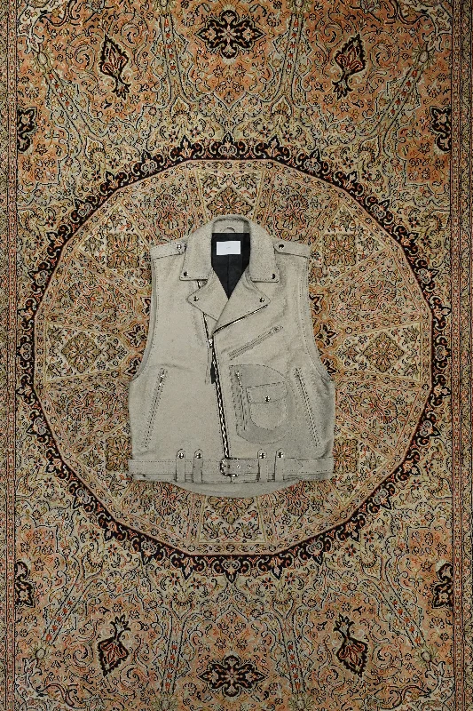 GILL LEATHER RIDER'S VEST (WHITE GILL)