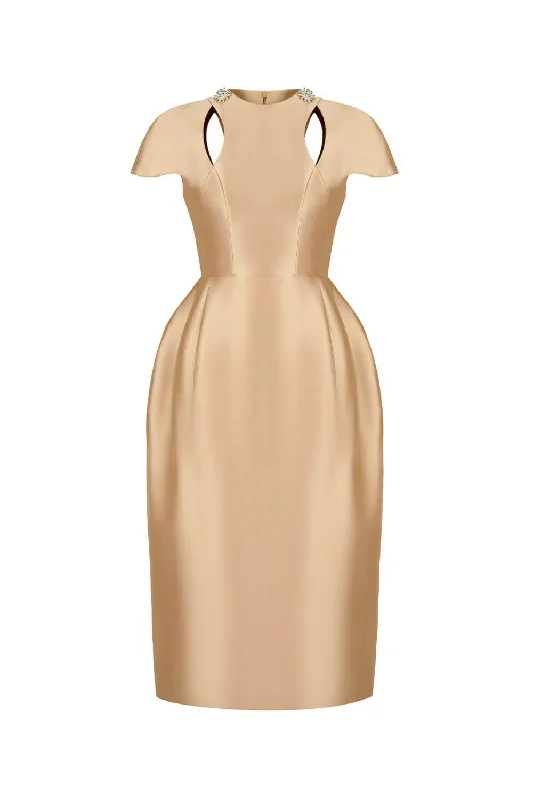 Jesse A-line Cut-Out Trerena Taffeta Midi Dress