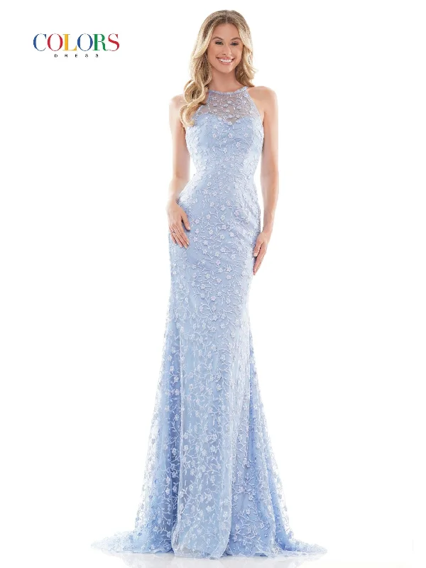 Colors 2698 Colors Prom Long Formal Halter Dress