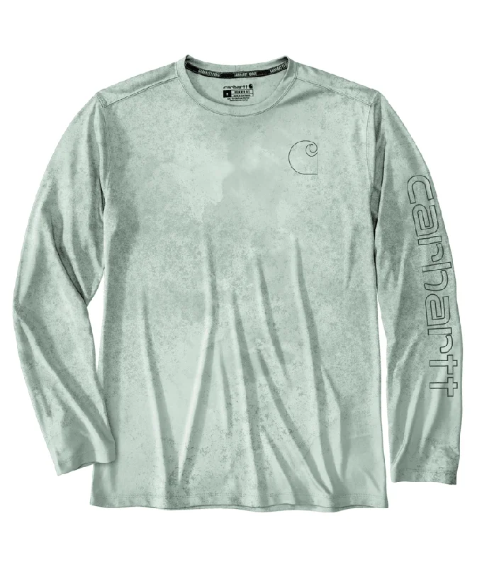 Force Sun Defender Lightweight Long-Sleeve Logo Graphic T-Shirt - Big Sky Watercolor Camo/ Forestry Green