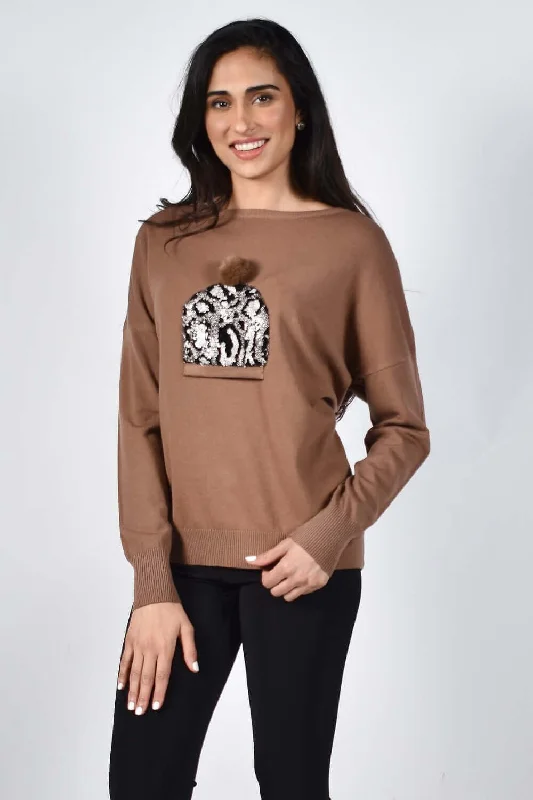 Frank Lyman Pullover Top 214119U Cognac