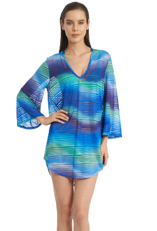 V-NECK BELL SLEEVE TUNIC - CLUSTER